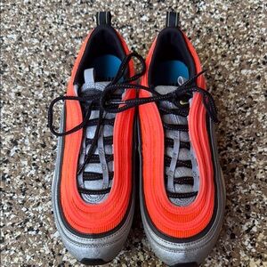 Nike Air Max 97 Sneakers - Neon Orange and Silver